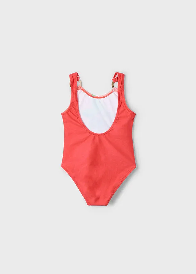 Mayoral 3718 Girl’s Junior Toucan&Girl Print Swimsuit – Mandarina