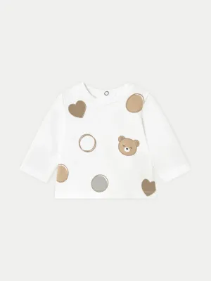 Mayoral 1071 1759 Long Sleeve Bear, Circles & Hearts Top & Jean Legging – Blanco
