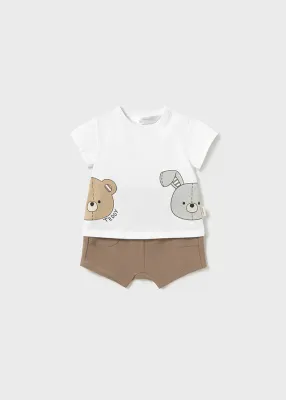 Mayoral 1206 Baby Boy's Bear&Bunny T-Shirt & Short Set 2PC – Muffin
