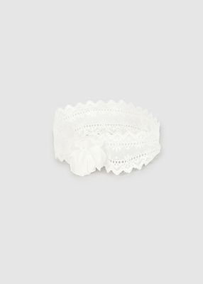 Mayoral 9869 Baby Girl's Knit Sock & Lace Headband Set 2PC/BLANCO