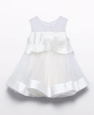 Abel & Lula 5001 Baby Girl's Mesh Flower Detail Dress/