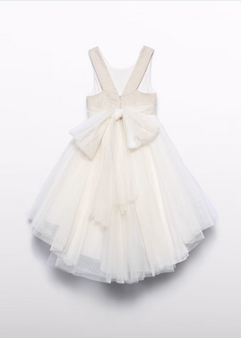 Abel & Lula 5032 - Shimmer Linen Dress – White Gold