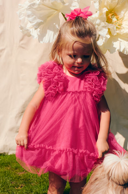 Abel & Lula 5029 Baby Girl's Puffy Sleeves Tulle Dress/