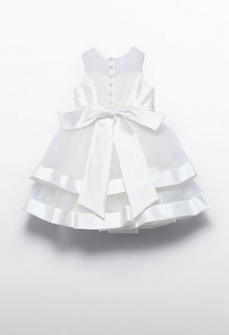 Abel & Lula 5035 Girls Mesh High Low Dress & Floral Belt