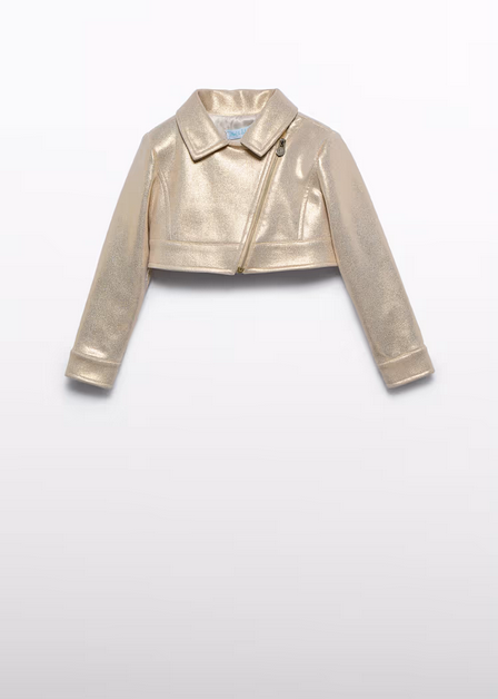 Abel & Lula 5384 Girls Junior Metallic Biker Jacket