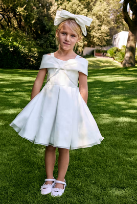 Abel & Lula 5031 Organza Satin Bow Dress/