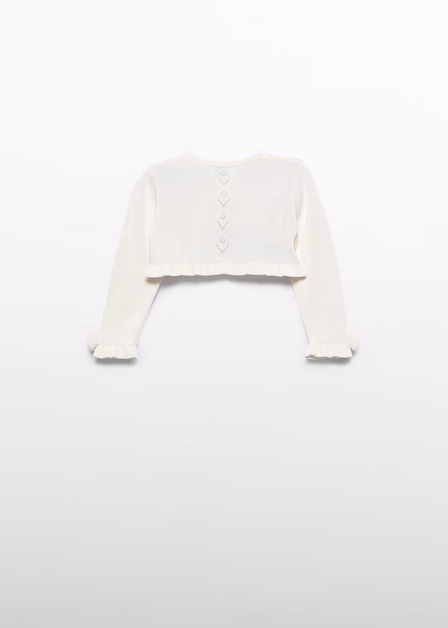 Abel & Lula 5381 Baby Girl's Knit Ruffle Edge Bolero
