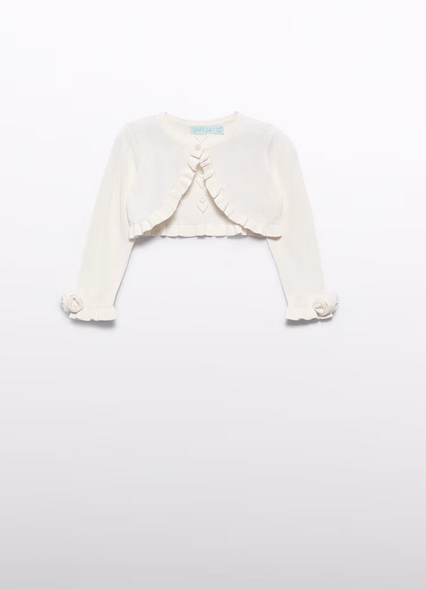 Abel & Lula 5381 Baby Girl's Knit Ruffle Edge Bolero