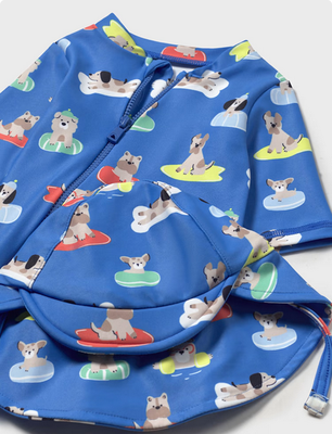 Mayoral 1619 Baby Boy's Bodysuit Swimwear & Hat Set/