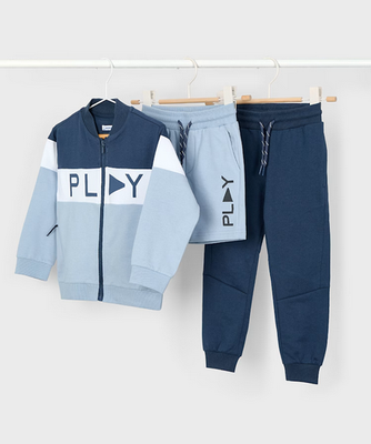 Mayoral 3880 Boy's 3pc Tracksuit Set/Zip Up-Joggers-Shorts