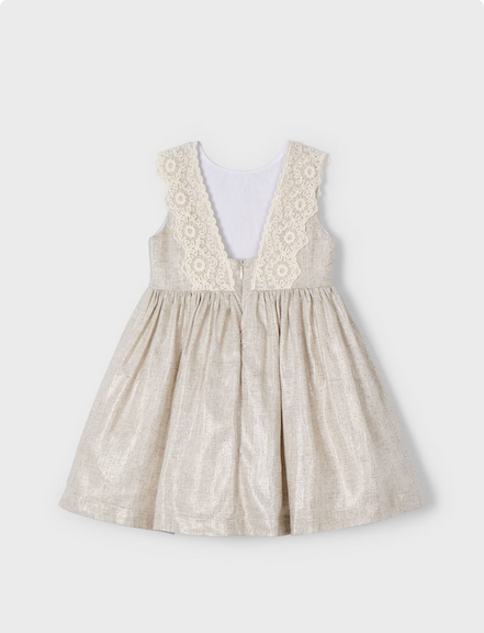Mayoral 3910 Girl's Open Back Linen Dress