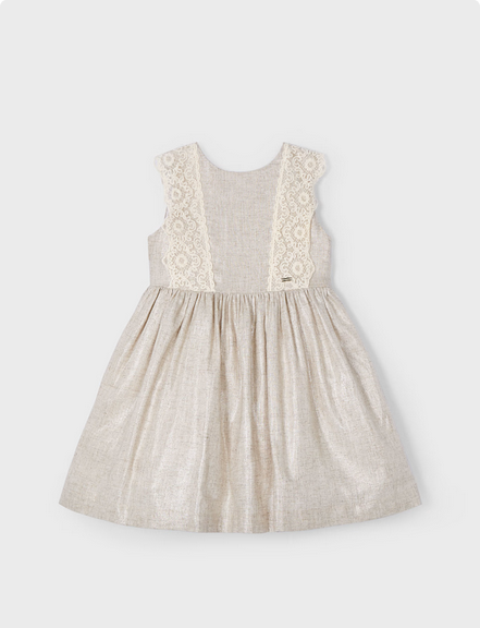 Mayoral 3910 Girl's Open Back Linen Dress