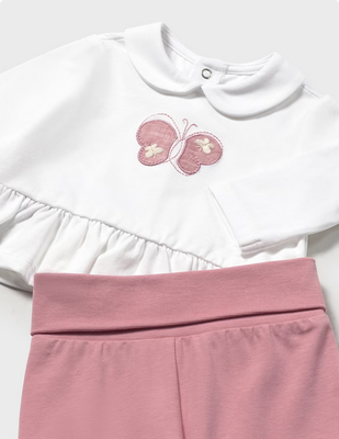 Mayoral 1586 Baby Girl's Long Sleeve Top & Footie Set