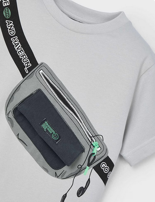 Mayoral 3036 Boy’s “Fanny Pack” Design T-Shirt – Gris