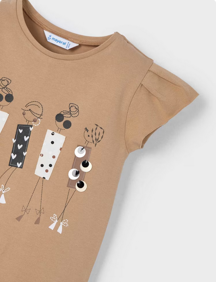 Mayoral 3015 Girls Junior Short Sleeve T-Shirt – Canela