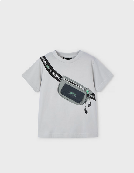 Mayoral 3036 Boy’s “Fanny Pack” Design T-Shirt – Gris