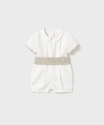 Mayoral 1214 Baby’s Detachable Romper 3PC/BLANCO