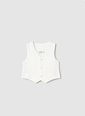 Mayoral 1303/1113/1576 Baby Boy's Vest, Shirt, Pants & Bow Tie Set 4PC/WHITE