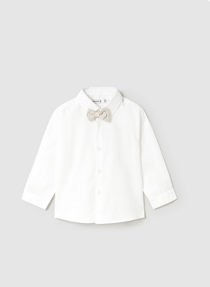 Mayoral 1303/1113/1576 Baby Boy's Vest, Shirt, Pants & Bow Tie Set 4PC – White