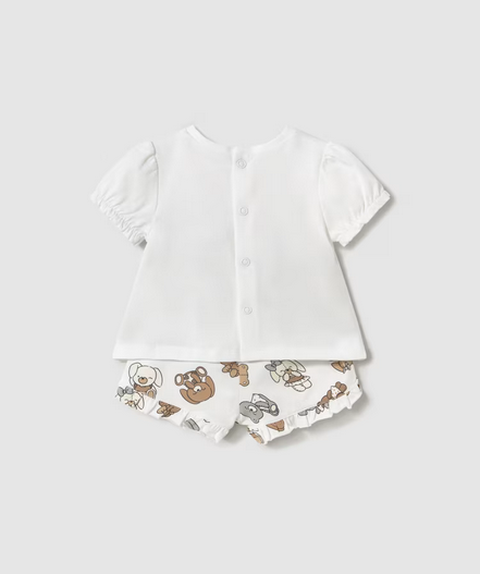 Mayoral 1256 Baby Girl’s Bear Print T-Shirt & Shorts Set 2PC/86 GALLETA