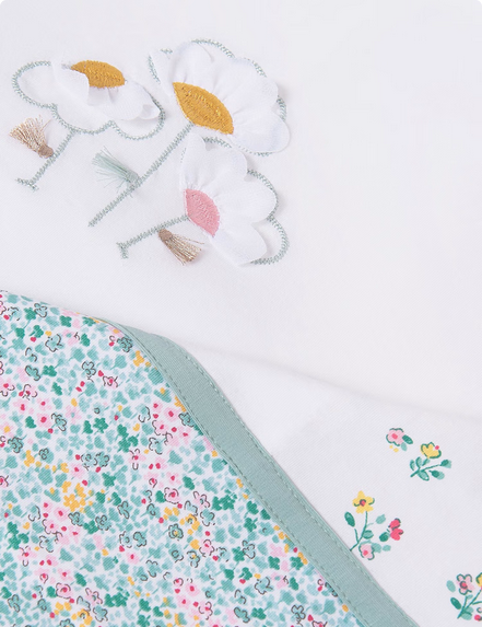 Mayoral 9858 Baby’s Flower Embroidered Blanket – Jade