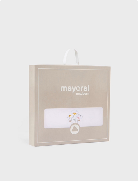 Mayoral 9858 Baby’s Flower Embroidered Blanket – Jade