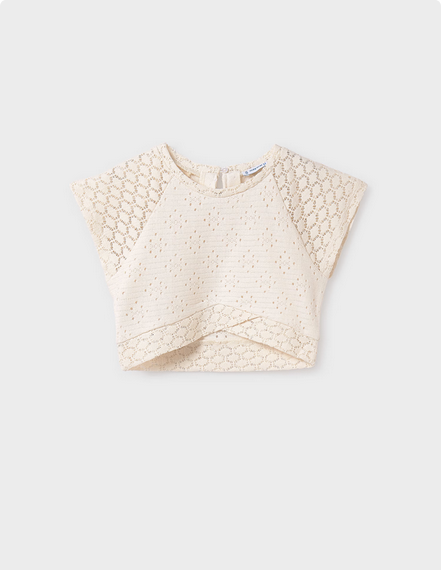 Mayoral 6042 Girl’s Youth Lace Knit Top/ 38 HUESCO