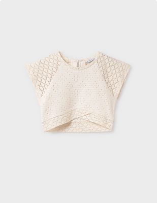 Mayoral 6042 Girl’s Youth Lace Knit Top/ 38 HUESCO