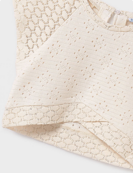 Mayoral 6042 Girl’s Youth Lace Knit Top/ 38 HUESCO