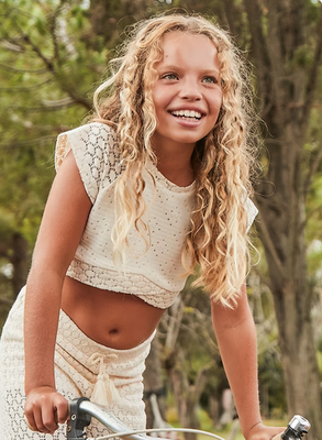 Mayoral 6042 Girl’s Youth Lace Knit Top/ 38 HUESCO