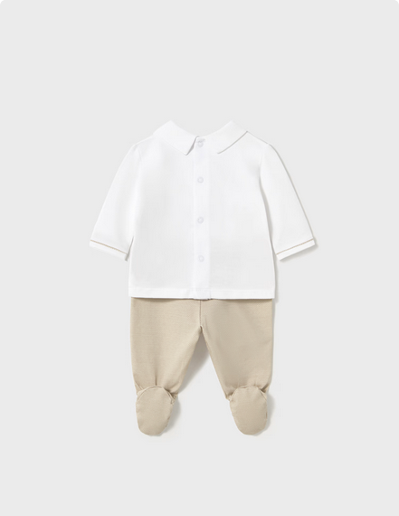 Mayoral 1558 Baby’s White Long Sleeve Embroidery Top & Leg Warmer Set