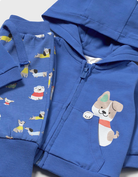 Mayoral 1803 Baby Boy Dog Print Tracksuit Set/3PC