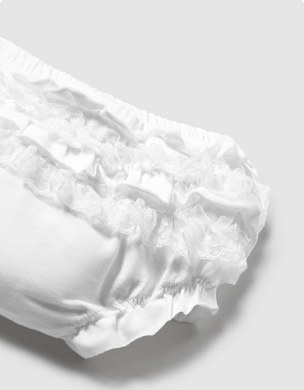 Mayoral 9852 Baby Girl's Lace & Ruffle Diaper Cover