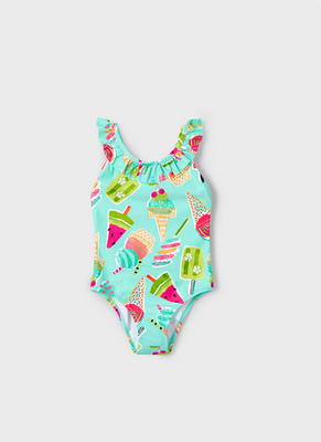 Mayoral 3719 Girl's Printed Swimsuit