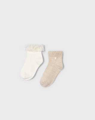 Mayoral 10912 Girls Junior Floral Trim Socks /2PC