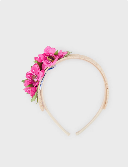 Mayoral 10921 Girl's OS Floral Headband – Magenta