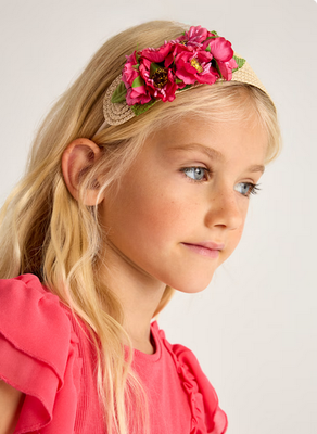 Mayoral 10921 Girl's OS Floral Headband – Magenta