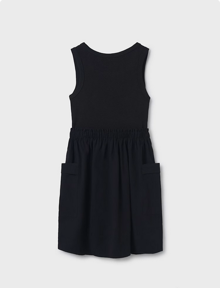 Mayoral 6980 Ribbed Camisole Dress w/Pockets/BLACK