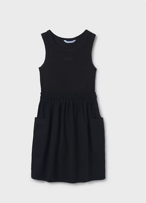 Mayoral 6980 Ribbed Camisole Dress w/Pockets/BLACK