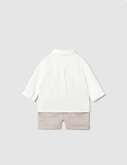Mayoral 1212 Baby Boys Vested Shirt & Short Set 2PC