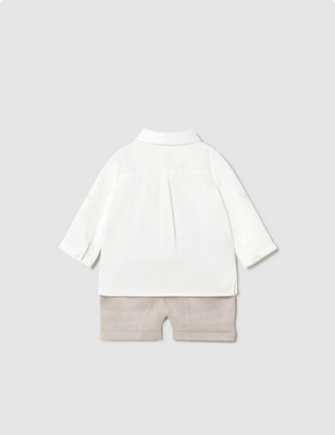 Mayoral 1212 Baby Boys Vested Shirt & Short Set 2PC/