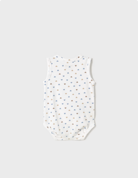 Mayoral 1702 Baby Boy's Bear Printed Onesie