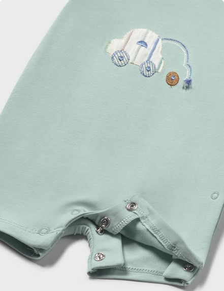 Mayoral 1707 Baby Boy’s Embroidered Romper Onesie