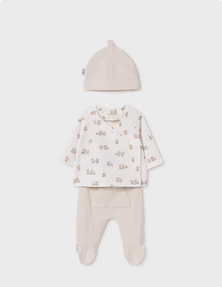 Mayoral 9906 Unisex Long Sleeve Top Pant Beanie 3PC Set