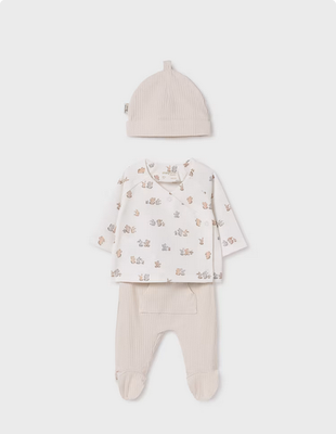 Mayoral 9906 Unisex LS Top Pant Beanie 3PC Set/