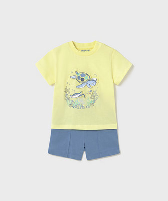  Mayoral 1654 Boy’s Turtle Print T-Shirt & Shorts Set 2PC/SORBETE