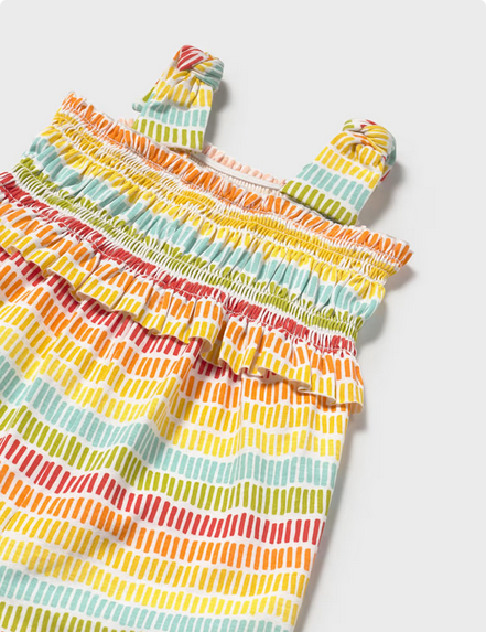 Mayoral 1839 Girl’s Colorful Romper – Amarillo