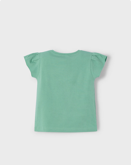 Mayoral 3015 Girl Embroidered Heart T-Shirt/ Menta