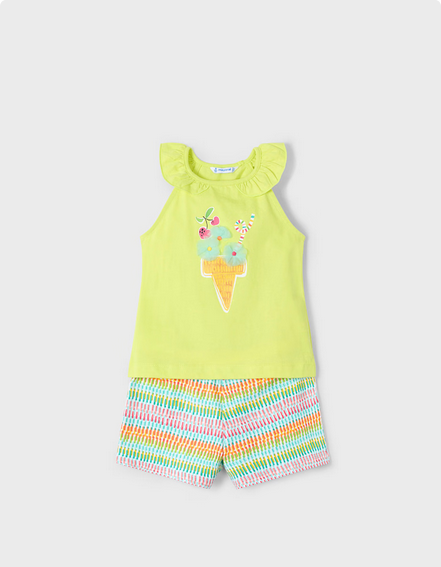 Mayoral 3214 Girls Junior Icecream Top & Short 2PC