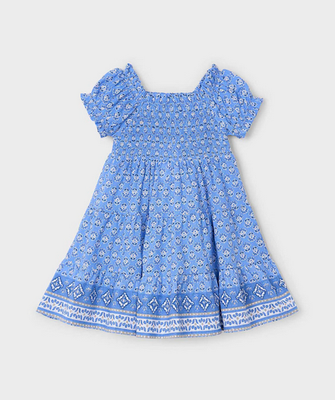 Mayoral 3932 Girl’s Short Sleeve Flower Print Dress/AÑIL